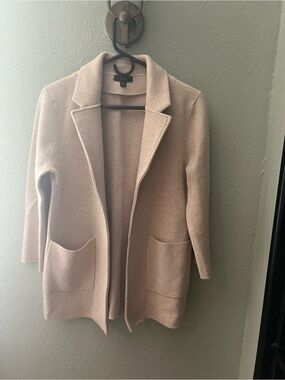 J. Crew Beige Open-Front Knit Cardigan